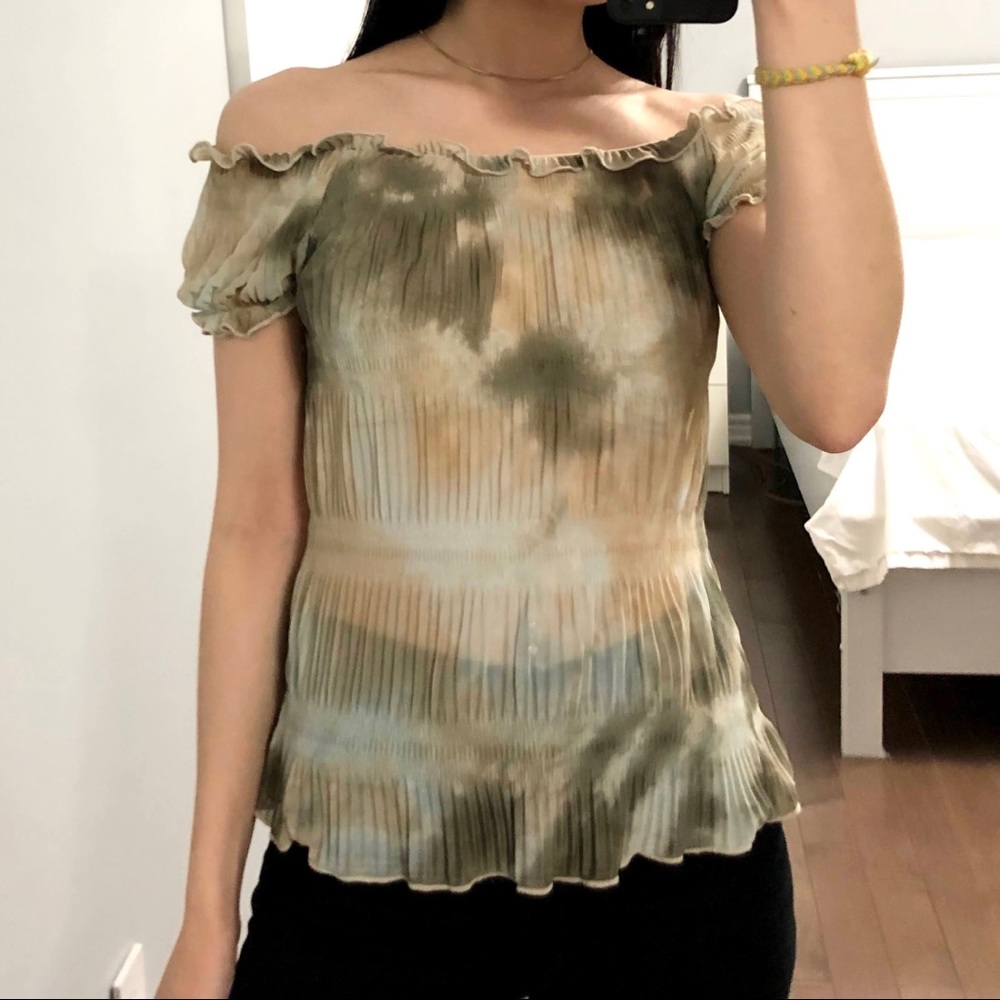 Y2K • Earthy Chiffon Top - Picture 6 of 9